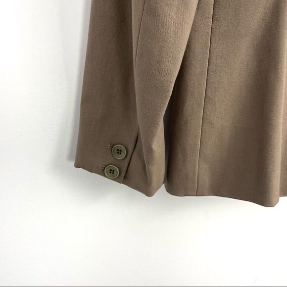 Theory Tan Single Button Cotton Blend Blazer Sz - Picture 6 of 13